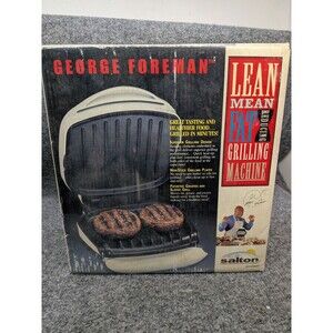 Vintage George Foreman Lean Mean Fat Reducing Grill GR10A White NEW Open Box...